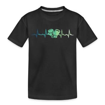 Boxe cadeau boxe battement de coeur arts martiaux - T-shirt bio Premium Enfant - noir - Devant