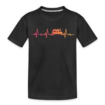 camping car sunset battement de coeur camping - T-shirt bio Premium Enfant - noir - Devant