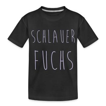 Schlauer Fuchs - Kinder Premium Bio T-Shirt - Schwarz - Vorne