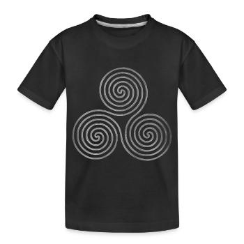 spirale triple celtique - argent antique oneline - T-shirt bio Premium Enfant - noir - Devant