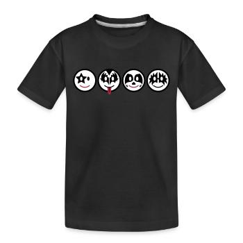 Smiley Kiss Icons (horizontal) 3c - T-shirt bio Premium Enfant - noir - Devant