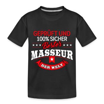 Masseur Massage Masseure Massagen Heilmasseur - Kinder Premium Bio T-Shirt - Schwarz - Vorne