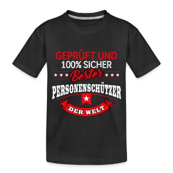 Personenschützer Bodyguard Leibwächter - Kinder Premium Bio T-Shirt - Schwarz - Vorne