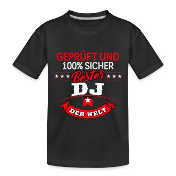 DJ Djaying DJs Diskjockey Discjockey - Kinder Premium Bio T-Shirt - Schwarz - Vorne