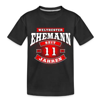 Ehemann Ehegatte Ehe Mann Geschenk 11 Jahre - Kinder Premium Bio T-Shirt - Schwarz - Vorne