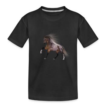 Pferd Geschenk Geschenkidee - Kinder Premium Bio T-Shirt - Schwarz - Vorne