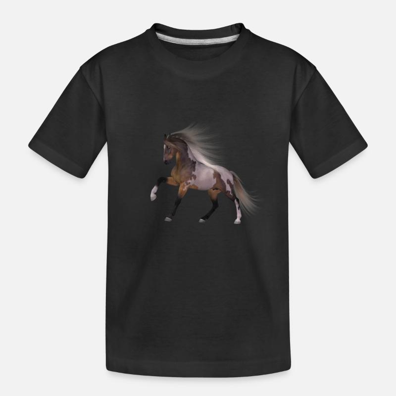 Pferd Geschenk Geschenkidee - Kinder Premium Bio T-Shirt - Schwarz