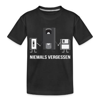 90er T-Shirt 2018 - Neunziger Motiv Retro - Kinder Premium Bio T-Shirt - Schwarz - Vorne