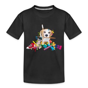 un beagle avec un pinceau - T-shirt bio Premium Enfant - noir - Devant