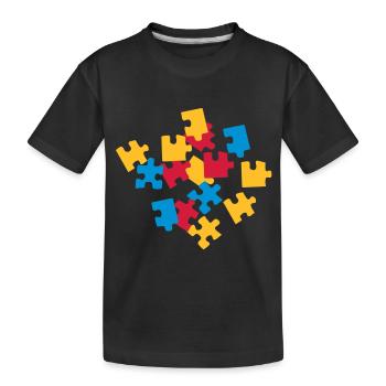 Puzzle - Kids' Premium Organic T-Shirt - black - Front