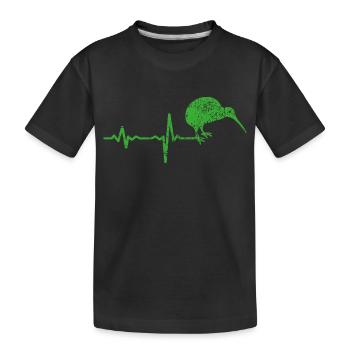 Kiwi Vogel NZ Neuseeland Geschenk - Kinder Premium Bio T-Shirt - Schwarz - Vorne