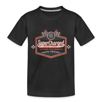 Super Charged - Kids' Premium Organic T-Shirt - black - Front