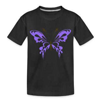 papillon violet avec des ampoules brun foncé - T-shirt bio Premium Enfant - noir - Devant