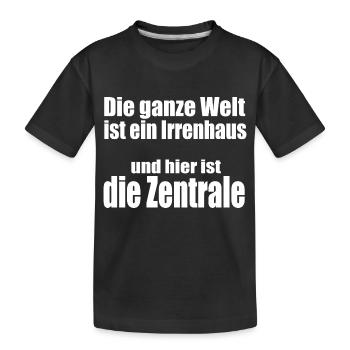 Irrenhauszentrale - Kinder Premium Bio T-Shirt - Schwarz - Vorne