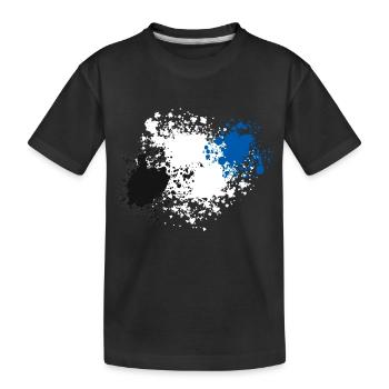 Black-White-Blue - Kids' Premium Organic T-Shirt - black - Front