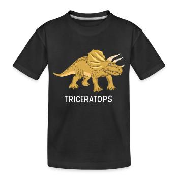 Dinos Triceratops dinosaur child Dino baby animal - Kids' Premium Organic T-Shirt - black - Front
