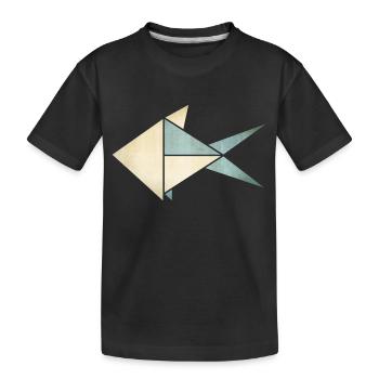 Origami: Fish (parchment paper look) - T-shirt bio Premium Enfant - noir - Devant