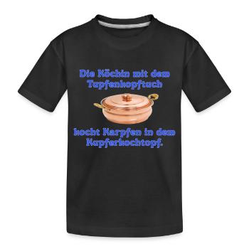 the cook with the dotted headscarf - Kids' Premium Organic T-Shirt - black - Front