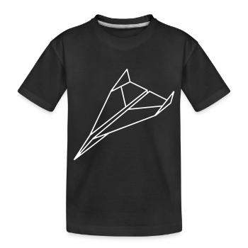 Papier _Flugzeug_a1 - Kinder Premium Bio T-Shirt - Schwarz - Vorne