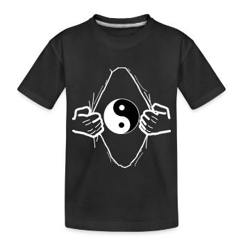 yin yang daoisme balance symbole cadeau tao - T-shirt bio Premium Enfant - noir - Devant