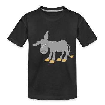 esel - Kinder Premium Bio T-Shirt - Schwarz - Vorne
