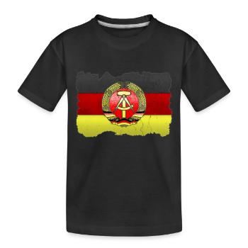 DDR Wappen auf Deutschlandfahne in Stein - Kinder Premium Bio T-Shirt - Schwarz - Vorne