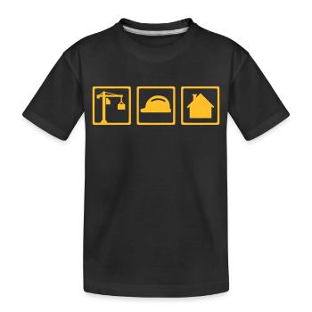Construction worker - Kids' Premium Organic T-Shirt - black - Front