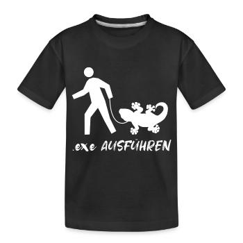 Exe Ausführen Admin Programmier Informatiker IT - Kinder Premium Bio T-Shirt - Schwarz - Vorne