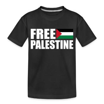 Free palestine - Kids' Premium Organic T-Shirt - black - Front