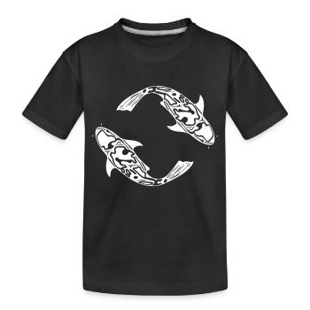 Deux poissons de carpe Koi Vector - T-shirt bio Premium Enfant - noir - Devant