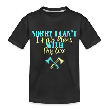 Axt werfen Axtwerfen - Kinder Premium Bio T-Shirt - Schwarz - Vorne