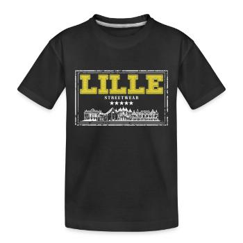 Lille France City Skyline Accueil Amour - T-shirt bio Premium Enfant - noir - Devant