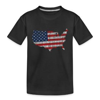 America - Kinder Premium Bio T-Shirt - Schwarz - Vorne