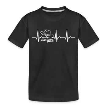 EKG Kurve - Herzkurve - Linedance - Cowboyhut - Kinder Premium Bio T-Shirt - Schwarz - Vorne