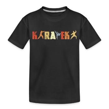 Karateka Vintage Look - Kinder Premium Bio T-Shirt - Schwarz - Vorne