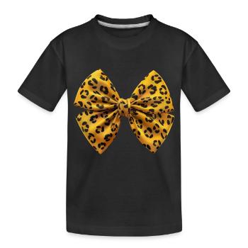 Chic Leopard Bow T-shirt - Kids' Premium Organic T-Shirt - black - Front
