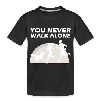 Chien Ne jamais marcher seul, couple grazy, amoureux des chiens - T-shirt bio Premium Enfant - noir - Devant