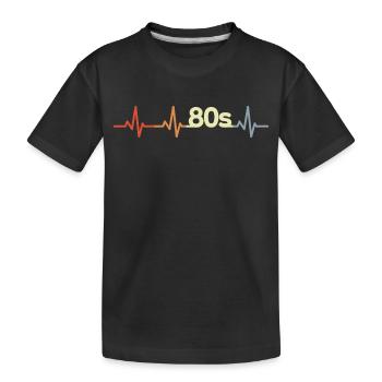 80er Jahre EKG - Kinder Premium Bio T-Shirt - Schwarz - Vorne