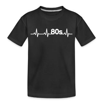 80er Herzschlag - Kinder Premium Bio T-Shirt - Schwarz - Vorne