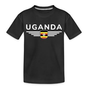 Uganda T-Shirt for Explorers - Kids' Premium Organic T-Shirt - black - Front