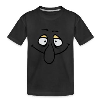 Face Big Nose Smile Grin Comic Cartoon - Kids' Premium Organic T-Shirt - black - Front