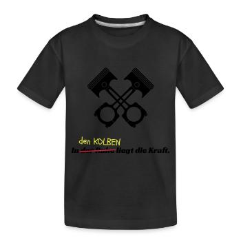 Motorsport Kolben Racing - Kinder Premium Bio T-Shirt - Schwarz - Vorne