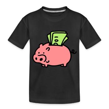 Piggy bank - notes 3 - Kids' Premium Organic T-Shirt - black - Front