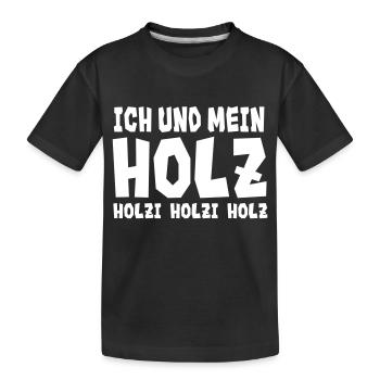 Ich und mein - Holz - Kinder Premium Bio T-Shirt - Schwarz - Vorne