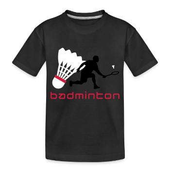 badminton_022011_y_3c - Kinder Premium Bio T-Shirt - Schwarz - Vorne