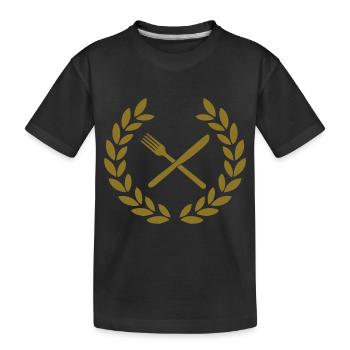 messer und gabel deluxe essen - Kinder Premium Bio T-Shirt - Schwarz - Vorne
