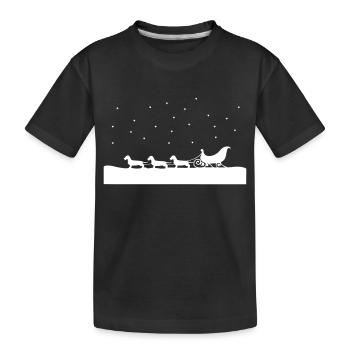 Christmas Dachshund - Kids' Premium Organic T-Shirt - black - Front