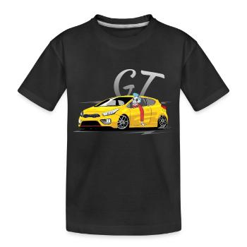 Ceed gt Coupe gelb mit fahrer - Kinder Premium Bio T-Shirt - Schwarz - Vorne
