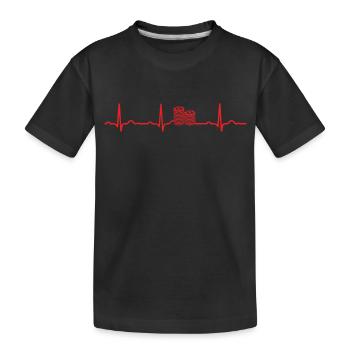 GESCHENK - EKG HERZLINIE POKER CASINO Red - Kinder Premium Bio T-Shirt - Schwarz - Vorne