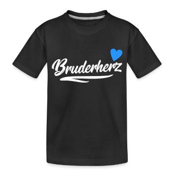 Bruder Geschenk Bruderherz Bro Geschwister - Kinder Premium Bio T-Shirt - Schwarz - Vorne